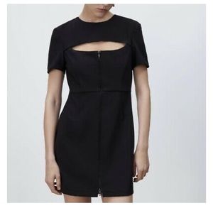 Zara Black Mini Zipper dress